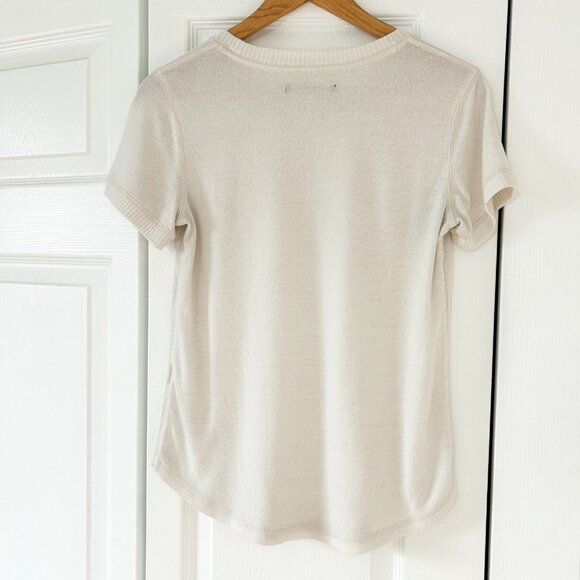 Abercrombie & Fitch Cream Short Sleeve Logo Tee Shirt Women’s Small EUC - Picture 5 of 5